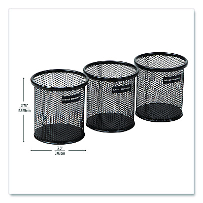 Mind Reader Metal Mesh Utensil Holder, 3.5" dia x 3.7"h, Black, 3/Pack (CLIPMESH3BLK)