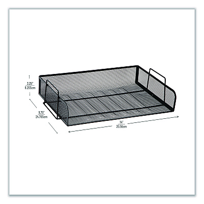Mind Reader Stackable Paper Desk Tray Organizer, Letter Size, 9.75 x 14 x 3.25, Black, 4/Pack (DSTACK4BLK)