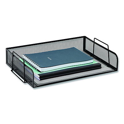 Mind Reader Stackable Paper Desk Tray Organizer, Letter Size, 9.75 x 14 x 3.25, Black, 4/Pack (DSTACK4BLK)