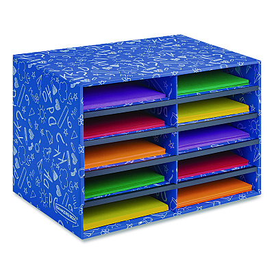 Bankers Box Classroom Collection Literature Sorter, 10 Sections, 19.5 x 12.27, Blue (3384201)