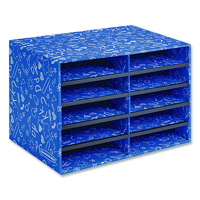 Bankers Box Classroom Collection Literature Sorter, 10 Sections, 19.5 x 12.27, Blue (3384201)