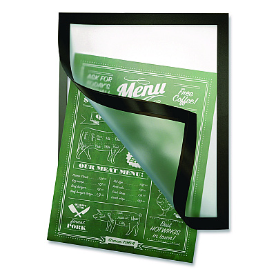 Global Printed Products Indoor Window Sign Holder, 8.5 x 11 Insert, Black Frame, 5/Pack (SPLS8X11FMP)