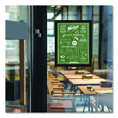 Global Printed Products Indoor Window Sign Holder, 8.5 x 11 Insert, Black Frame, 5/Pack (SPLS8X11FMP)