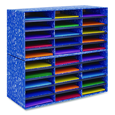 Bankers Box Classroom Collection Literature Sorter, 30 Sections, 28.5 x 12.37, Blue, 2/Carton (3384401)