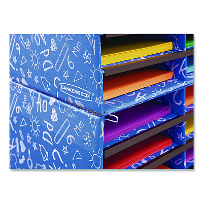 Bankers Box Classroom Collection Literature Sorter, 30 Sections, 28.5 x 12.37, Blue, 2/Carton (3384401)