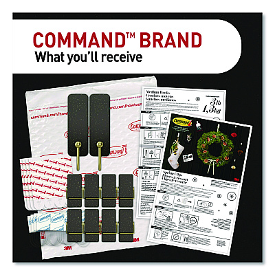 Command Limited Edition Hooks and Clips, Soot, 3 lb Capacity, 2 Hooks, 8 Clips and 12 Strips/Pack (STMHP10ESF)