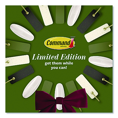Command Limited Edition Hooks and Clips, Vanilla Bean, 3 lb Capacity, 2 Hooks, 8 Clips and 12 Strips/Pack (VBMHP10ESF)