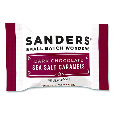 Performance Food Group Small Batch Wonders Snack Size Dark Chocolate Sea Salt Caramels, 0.5 oz Individually Wrapped, 48/Box (KAR04002)