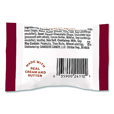 Performance Food Group Small Batch Wonders Snack Size Dark Chocolate Sea Salt Caramels, 0.5 oz Individually Wrapped, 48/Box (KAR04002)