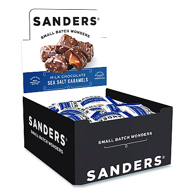 Performance Food Group Small Batch Wonders Snack-Size Milk Chocolate Sea Salt Caramels, 0.5 oz Individually Wrapped, 48/Box (KAR27163)