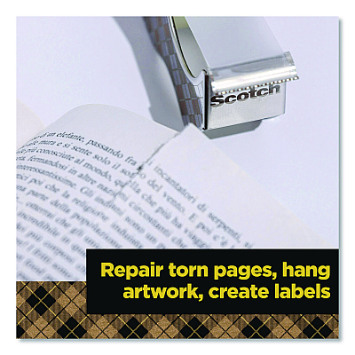 Scotch Stainless Steel Refillable Tape Dispenser with 2 Rolls 0.75" x 550" Tape (123R)