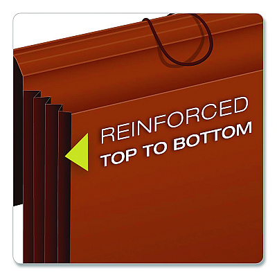 Pendaflex Extra-Wide Expanding Wallet, 5.25" Expansion, 1 Section, Flap/Elastic Cord Closure, Letter Size, Redrope, 10/Box (73186BX)