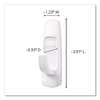 Command General Purpose Hooks, Large, Plastic, White, 5 lb Capacity, 12 Hooks and 18 Strips/Pack (17003CLUB)