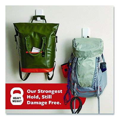 Command X-Large Utility Hooks, Plastic, White, 15 lb Capacity, 1 Hook and 4 Strips (17011ES)