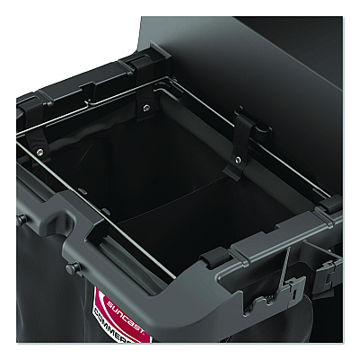 Divided Bag for Suncast Commercial Full-Size and Compact-Size Housekeeping Carts, 25.4 gal, 15.6" x 12.52" x 29.95", Black (HKCBAG02D)
