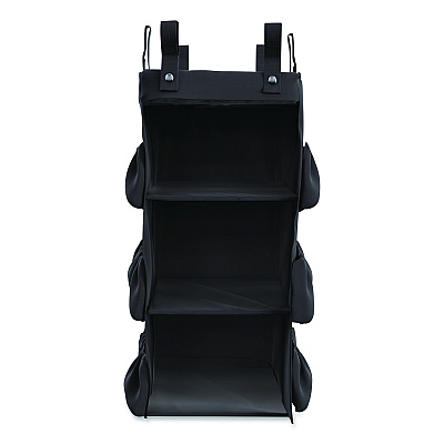 3-Sided Hanging Bag with Shelves for Suncast Commercial HKC1000/HKC2000 Housekeeping Carts, 25.4 gal, 15.7 x 12.4 x 30, Black (HKCBAG03D)