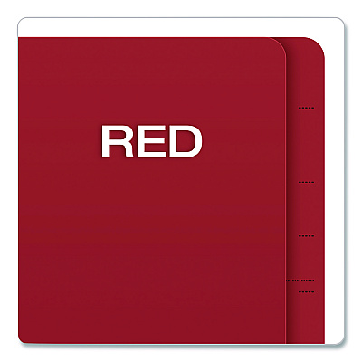 Pendaflex Colored Pressboard End Tab Classification Folders, 1.75" Expansion, 1 Divider, 4 Fasteners, Letter Size, Red Exterior, 10/Box (H1150R)