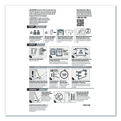 Command Picture Hanging Strips, X-Large, Removable, Holds up to 20 lbs per 4 Strips, Black, 8 Pairs/Pack (17217BLK8ES)
