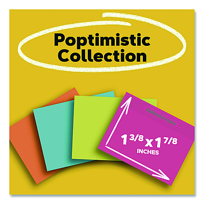 Post-it Notes Original Pads in Poptimistic Collection Colors, 1.38" x 1.88", 100 Sheets/Pad, 18 Pads/Pack (65318AU)