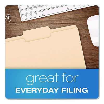 Pendaflex Reinforced Top Tab Manila File Folders, 1/3-Cut Tabs: Center Position, Letter Size, Manila, 100/Box (R752132)