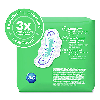 Always Ultra Thin Pads with Wings, Size 1, Regular Absorbency, 22 Pads/Pack, 12 Packs/Carton (03339)