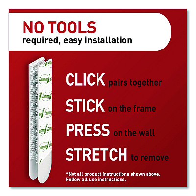 Command Picture Hanging Strips, X-Large, Removable, Holds up to 20 lbs per 4 Strips, White, 16 Pairs/Pack (1721716NA)