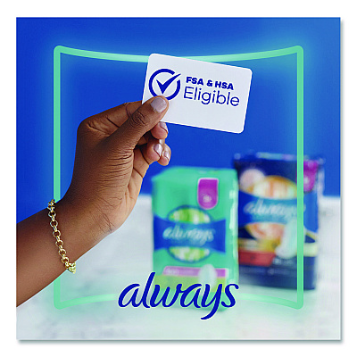 Always Ultra Thin Pads with Wings, Size 1, Regular Absorbency, 22 Pads/Pack, 12 Packs/Carton (03339)