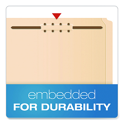 Pendaflex Manila Fastener Folders, 1.5" Expansion, 2 Fasteners, Legal Size, Manila Exterior, 50/Box (29538GW)