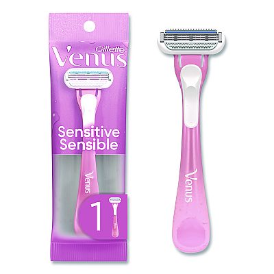 Gillette Venus Sensitive Sensible Razors, 3 Blades, 36/Carton (64906)