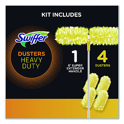 Swiffer Heavy Duty Dusters with Super Extender Handle, 6 ft Handle, 1 Handle/4 Dusters (77326EA)