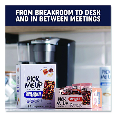 Pick Me Up Provisions Nut Bars, Peanut Butter Dark Chocolate, 0.7 oz Bar, 20/Box (PM62796CC)