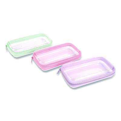 Pep Rally Pencil Pouch, 9.25 x 5.12 x 2.17, Clear/Randomly Assorted Color (61749)