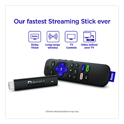 Roku Streaming Stick, Black (3820R2)