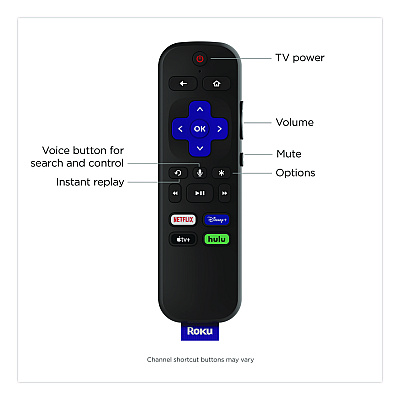 Roku Streaming Stick, Black (3820R2)