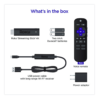 Roku Streaming Stick, Black (3820R2)