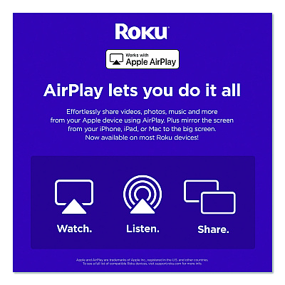 Roku Streaming Stick, Black (3820R2)
