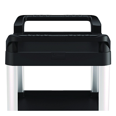 Suncast Commercial Three-Shelf Service Cart, Metal/Plastic, 3 Shelves, 300 lb Capacity, 20" x 34" x 37.92", Black (RC2030)