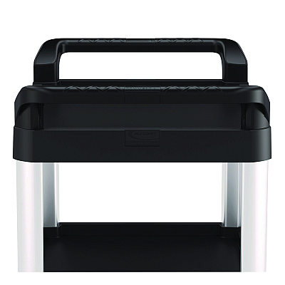 Suncast Commercial Three-Shelf Service Cart, Metal/Plastic, 3 Shelves, 300 lb Capacity, 20" x 39.85" x 38.17", Black (RC2040)