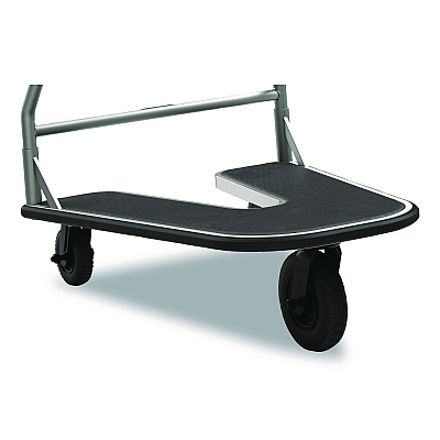 Suncast Commercial Nesting Luggage Cart with Rubber Platform, Capacity, 300 lb Capacity, 27 x 37 x 37.5, Silver/Black (MLCNR600)