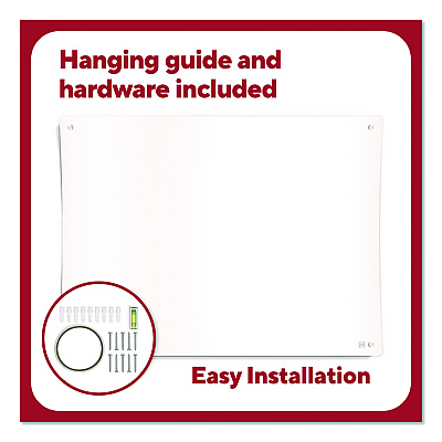 TRU RED Curved Magnetic Glass Dry Erase Board, 3 ft x 4 ft, White Surface (TR62094)