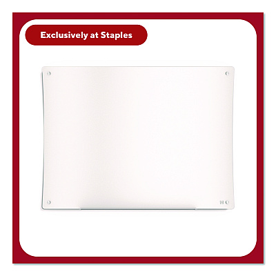 TRU RED Curved Magnetic Glass Dry Erase Board, 3 ft x 4 ft, White Surface (TR62094)