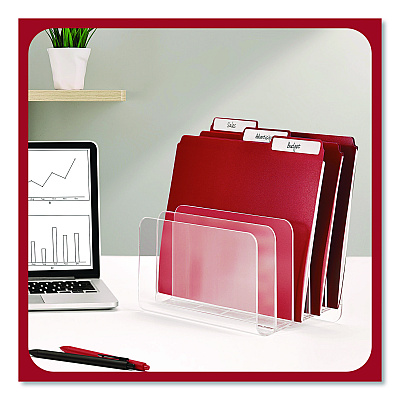 TRU RED 5-Compartment Plastic Incline Sorter, 8.5 x 11 Size, 6.26 x 9.49 x 6.5, Clear (TR62285)