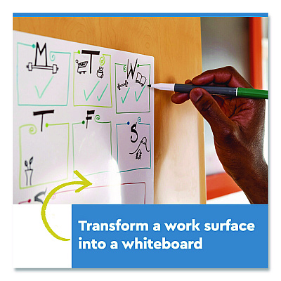 Post-it Easy-Erase Whiteboard Sheets, Plastic Surface, 9.1 x 9.1, White, 2/Pack (FWSSHEETS2PK)