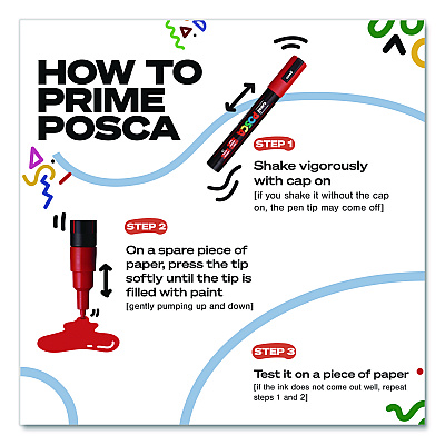 POSCA Water-Based Paint Markers, Broad Chisel Tip, White (PC8KWHITE)