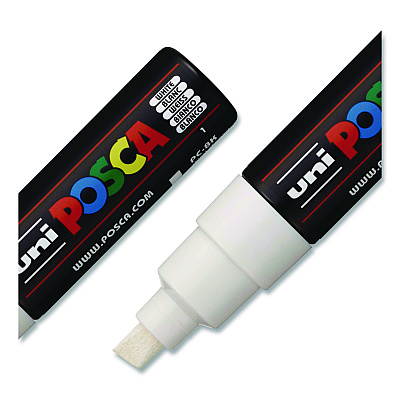 POSCA Water-Based Paint Markers, Broad Chisel Tip, White (PC8KWHITE)