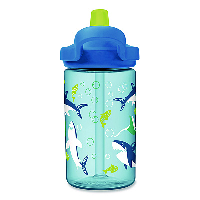 CamelBak Eddy + Kids Water Bottle, Sharks and Rays Design, 14 oz, Multicolor (2472402041)