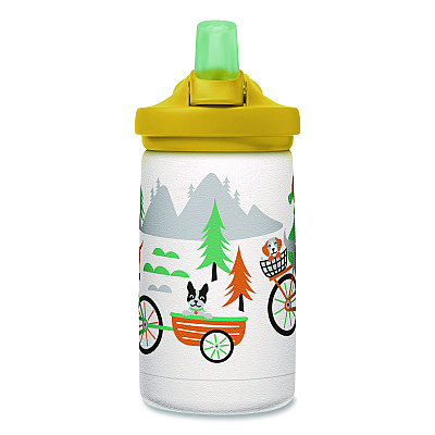 CamelBak Eddy + Kids Water Bottle, Biking Dogs Design, 12 oz, Multicolor (2665107035)