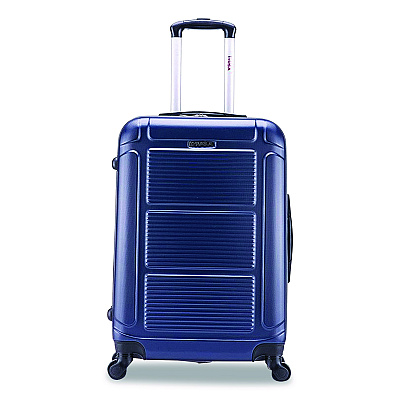 InUSA Luggage Pilot Hard Side Carry-On Suitcase, Four-Wheeled Spinner, 16.34 x 10.24 x 25.39, Blue (IUPIL00MBLU)