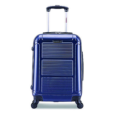 InUSA Luggage Pilot Hard Side Carry-On Suitcase, Four-Wheeled Spinner, 14.37 x 8.86 x 21.46, Blue (IUPIL00SBLU)