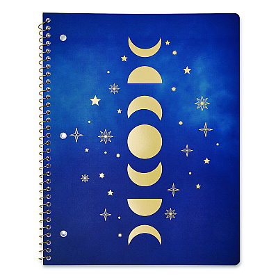 ECCOLO Celestial Body Spiral Notebook, 1-Subject, Medium/College Rule, Assorted Cover Colors/Designs, (80) 11 x 8.5 Sheets, 3/Pack (ST839A3PACK)
